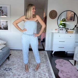 Aritzia chambray romper azure skies